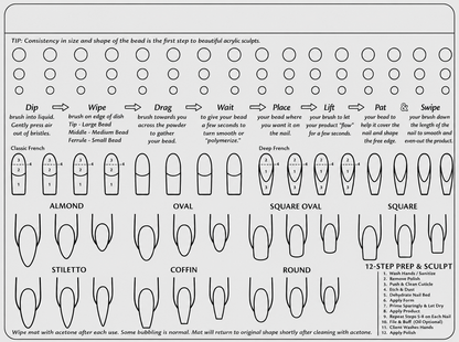 Acrylic Nail Training Mat